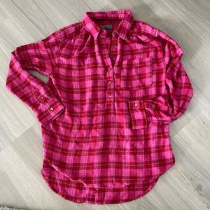 Anthropologie Button Back Plaid Tunic For Women